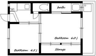 ビレッジハウス鴻池1号棟【1階】の間取り