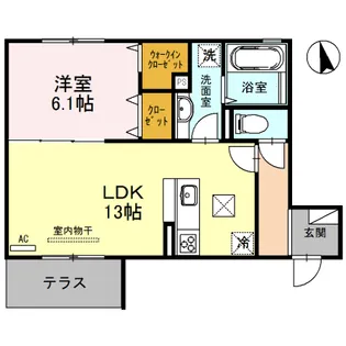 エスペランサ西難波【1階】の間取り