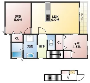 ジラソーレ新伊丹【2階】の間取り