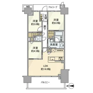 パークホームズ伊丹稲野ガーデンスクエア パークフロント【15階】の間取り
