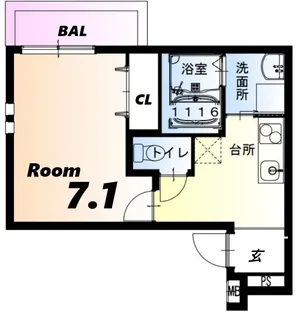フジパレス阪急武庫之荘駅西II番館【2階】の間取り