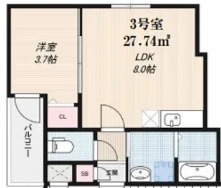 H-maison千船【3階】の間取り
