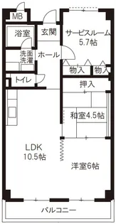 グランドール南野【4階】の間取り