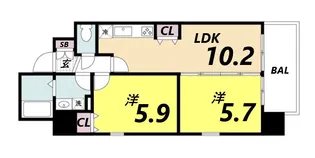 パークフラッツ尼崎【10階】の間取り
