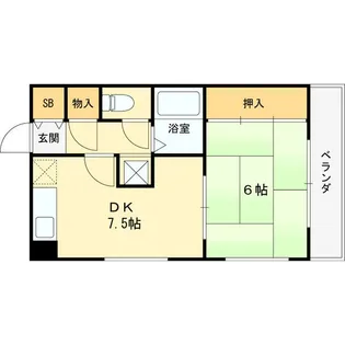 グッドストック東難波【4階】の間取り