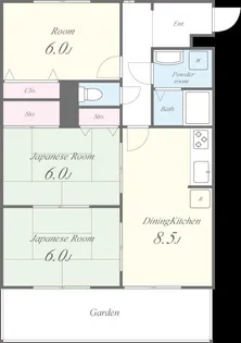 ラポール新伊丹【1階】の間取り