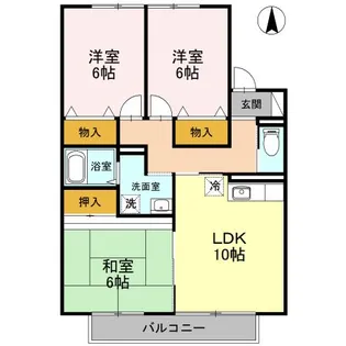 ローズヒップガーデン A棟【1階】の間取り