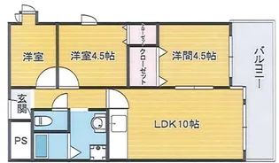 センターヒル千舟【11階】の間取り