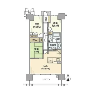 尼崎D.C.グランスクエアNORTH【10階】の間取り
