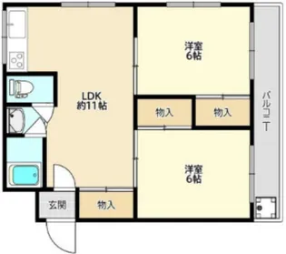 グリーンハイツ昆陽【1階】の間取り