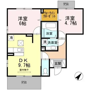 ヴィラソレアーダ中野【1階】の間取り