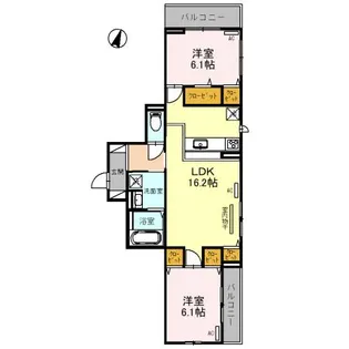 La vie belle 塚口【2階】の間取り