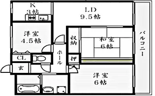フレイグラント坂山【7階】の間取り