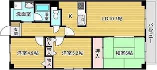 サンパティーク昆陽【1階】の間取り