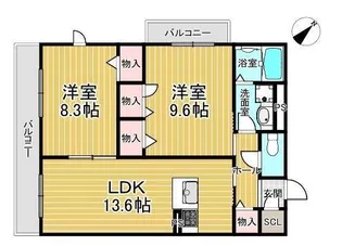 イデアーレ伊丹【2階】の間取り