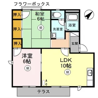 田中ハイツ B棟【1階】の間取り
