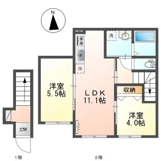 プラシッド ピュール (PLACIDE PURE)【2階】の間取り