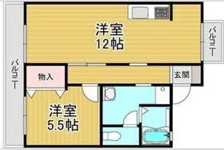ベルコモン甲子園【1階】の間取り