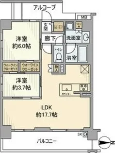 プレサンスロジェ甲子園口ルミエ【6階】の間取り