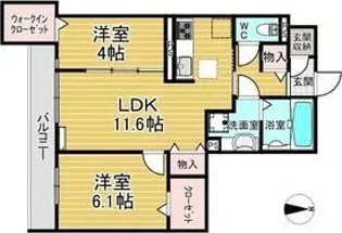 エステート武庫之荘【3階】の間取り