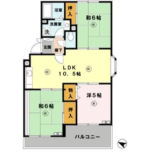 武庫リバーハイツ西野【1階】の間取り