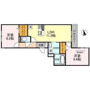CHERRY BLOSSOM西北【3階】の間取り