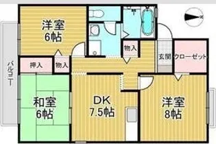 グリーンパーク鴻池【1階】の間取り