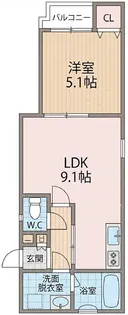 アクロス大和田アパートメント【1階】の間取り