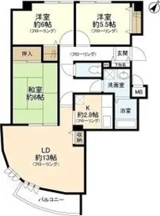 ボンヌール伊丹【3階】の間取り