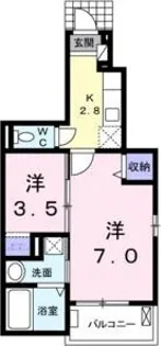 サニーフラット 伊丹【1階】の間取り