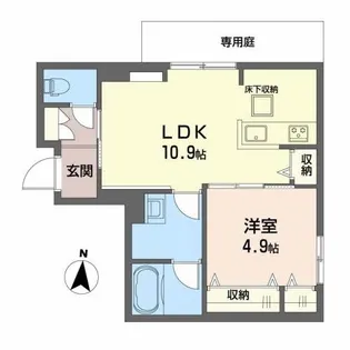 梅ノ木ソレアード【1階】の間取り