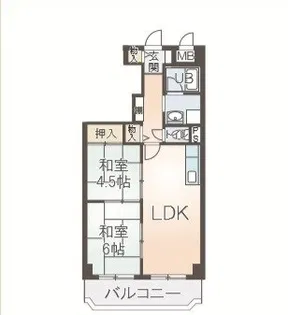 キャピタルハイツ姫里【2階】の間取り