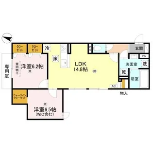 CORTE BREEZA御影【1階】の間取り