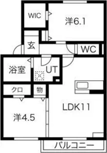 カルテット昆陽【2階】の間取り