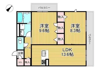 イデアーレ伊丹【3階】の間取り