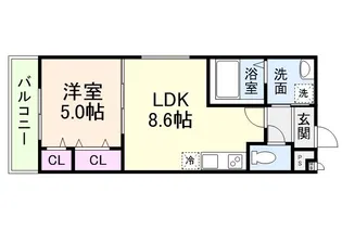 フジパレス阪急塚口ウエストⅡ番館【2階】の間取り