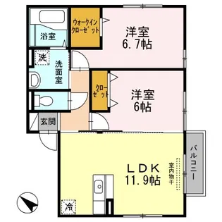 ヴィラソレアーダ中野 B棟【1階】の間取り