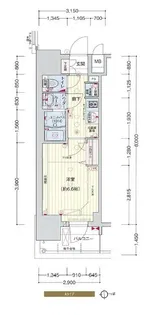 プレサンス四天王寺前夕陽ヶ丘アクティ【8階】の間取り