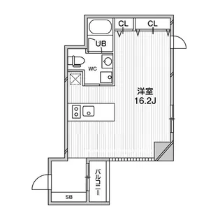 ルクレ堺筋本町レジデンス【2階】の間取り