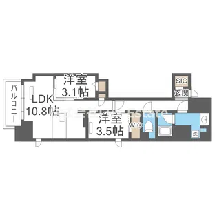 アーバネックス堺筋本町【15階】の間取り