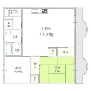 ハイツ香花園【1階】の間取り