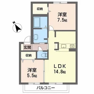 シャーメゾン南春日丘III【2階】の間取り