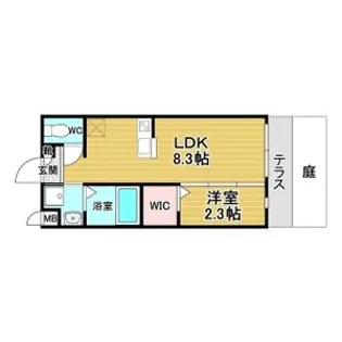 リアコート千里丘ⅠNORTH【2階】の間取り