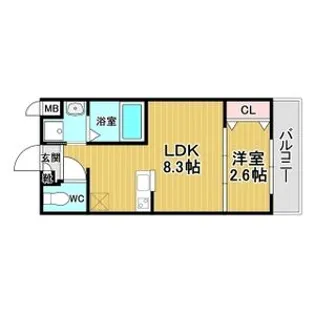 リアコート千里丘ⅠNORTH【3階】の間取り