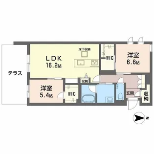 シャーメゾングランレーヴ【1階】の間取り