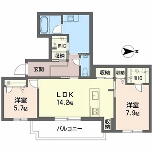 シャーメゾングランレーヴ【3階】の間取り