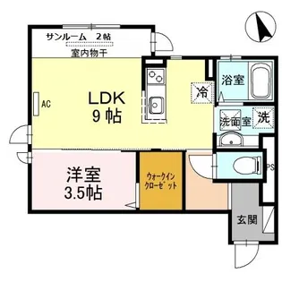 リベーラ辻Ⅱ【1階】の間取り