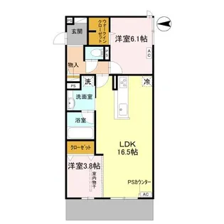 TORISIA千里丘Ⅰ【1階】の間取り