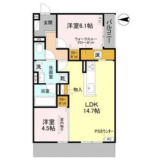 TORISIA千里丘Ⅲ【1階】の間取り