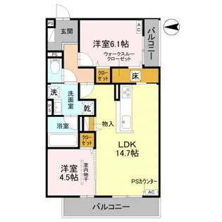 TORISIA千里丘Ⅲ【2階】の間取り